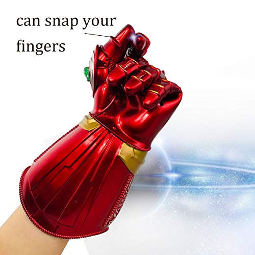 Iron Man Infinity Gauntlet Glove LED con gema extraíble para niños Halloween Cosplay Disfraz Props Juguetes