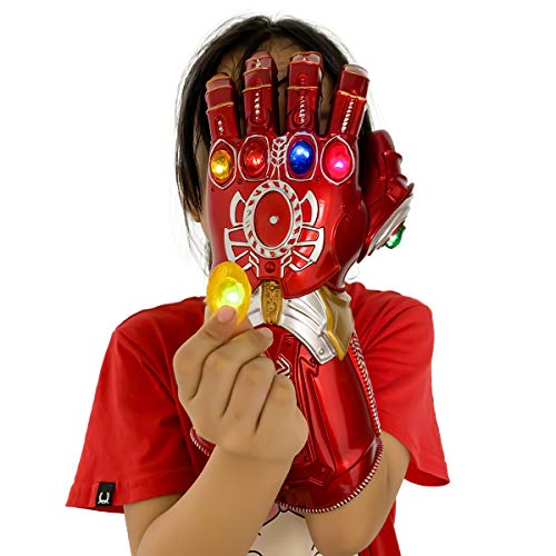 Iron Man Infinity Gauntlet Glove LED con gema extraíble para niños Halloween Cosplay Disfraz Props Juguetes