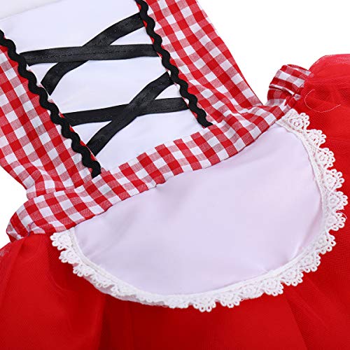 IWEMEK - Disfraz de Caperucita Roja para bebé y niña, vestido de princesa con capucha + capa con capucha para carnaval rojo 12-18 Meses