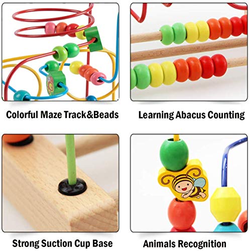 Jacootoys Animal Laberintos de Abalorios Madera Cuentas Abaco Juegos Cubo Grande Educativos Juguetes Regalo Para Niños 3 4 5 Años