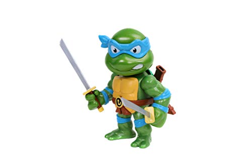 Jada - Figura Leonardo de Tortugas Ninja, Articulada, 10 cm, Realizada en Metal Fundido a Presión, 100% Licencia Oficial, Coleccionismo, para Niños a Partir de 8 Años y Adultos