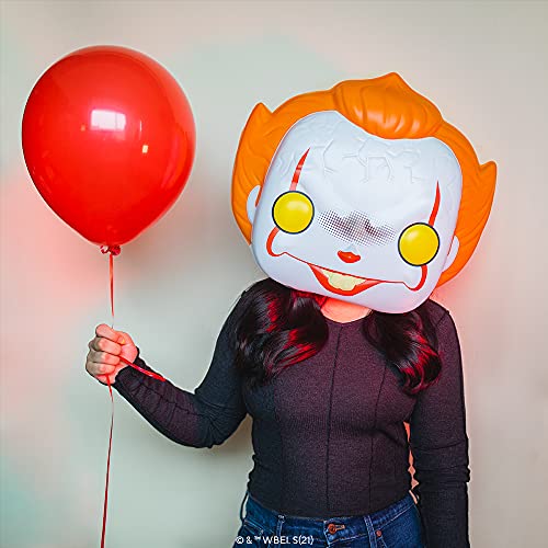 Jakks Máscara Pennywise, accesorio de disfraz estilo Funko Pop! Personaje de película IT, máscara cubre toda la cara, para todas las edades