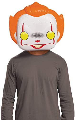 Jakks Máscara Pennywise, accesorio de disfraz estilo Funko Pop! Personaje de película IT, máscara cubre toda la cara, para todas las edades