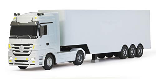 Jamara- Mercedes Actros 1:32 Benz Jam Vehículos de Control Remoto, Color Gris/Blanco (403640)