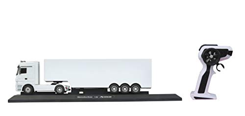 Jamara- Mercedes Actros 1:32 Benz Jam Vehículos de Control Remoto, Color Gris/Blanco (403640)