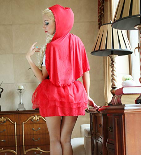 JasmyGirls Disfraz sexy de caperucita roja para mujer, disfraz de Halloween, anime gótico, cosplay, lencería, libro de cuentos, vestido de princesa