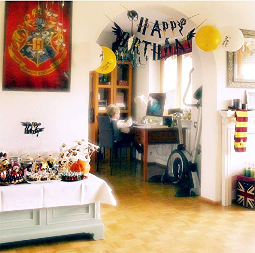 JeVenis Set de 17 Wizard Happy Birthday Banner Wizard Birthday Party Supplies Wizard Cake Topper para Wizard Party Decorations