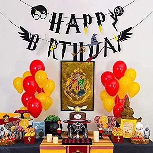 JeVenis Set de 17 Wizard Happy Birthday Banner Wizard Birthday Party Supplies Wizard Cake Topper para Wizard Party Decorations