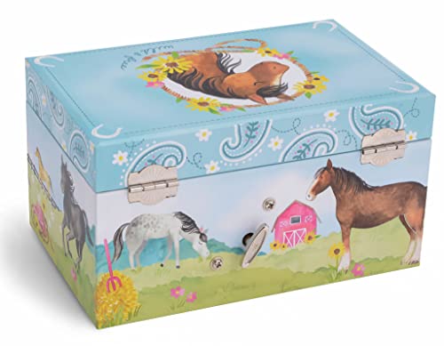 Jewelkeeper - Joyero Musical para Niñas con Cajón Extraíble, Diseño de Granero y Caballo - Melodía Home on the Range