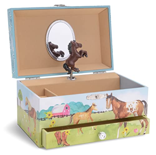 Jewelkeeper - Joyero Musical para Niñas con Cajón Extraíble, Diseño de Granero y Caballo - Melodía Home on the Range