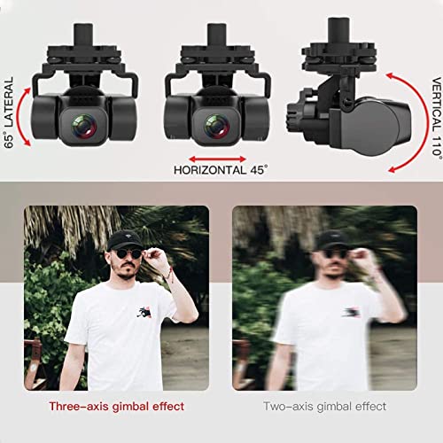 JHGF 2021 Nuevo Drone Gimbal De 3 Ejes, Drone con Cámara 4K 4 / 5G WiFi GPS Smart Follow, Reconocimiento De Grabación De Gestos, Surround De Punto Fijo, Quadcopter Plegable De 50X para Drones Pr