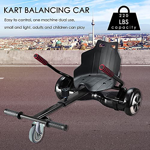 JoaSinc Hoverkart Silla para Hoverboard Hover Kart Ajustable para Patinete Asiento Kart Hoverboard Go Kart con Asiento para Niños y Adulto