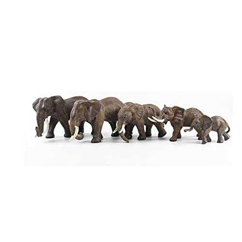 JOKFEICE Figuras de Animales 5 Piezas Elefante Familia Animal Juguetes Proyecto de Ciencia Aprendizaje Juguetes Educativos Regalo de Cumpleaños Decoración de Pastel para Niños Niños