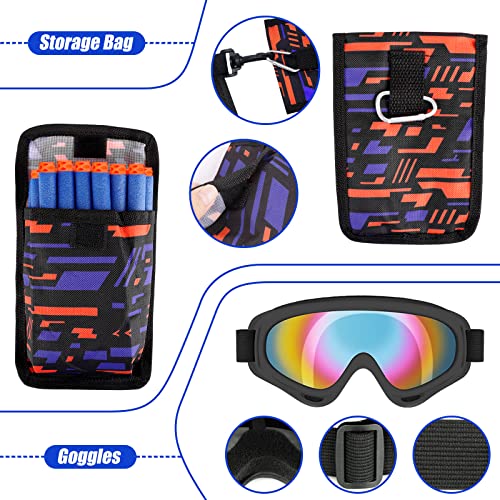 Joyhoop Táctico para Niños, Chaleco Táctico para Pistolas Nerf N-Strike Elite con Una Nueva Protección Gafas Vistoso y Bolsas de Almacenamiento, Regalos y Cumpleaños para Niños.