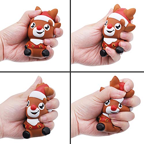 JOYIN 6 Pack Juguetes Blandos con Temática Navideña, Squishies, Alivio de Estrés, Apretón Súper Suave Kawaii, Lindos Personajes de Amigos Navideños,Juguetes para Niños y Niñas