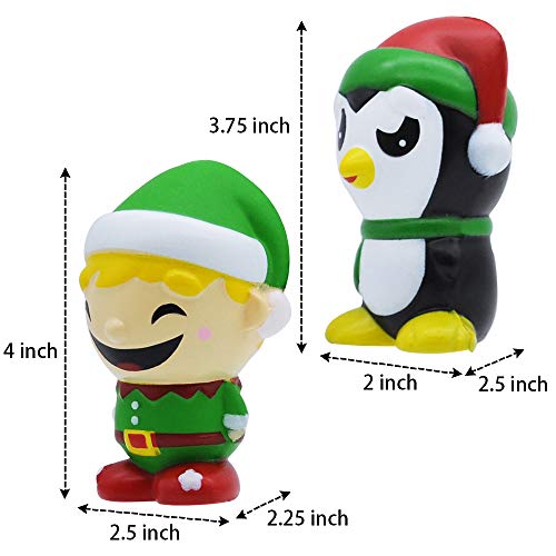 JOYIN 6 Pack Juguetes Blandos con Temática Navideña, Squishies, Alivio de Estrés, Apretón Súper Suave Kawaii, Lindos Personajes de Amigos Navideños,Juguetes para Niños y Niñas