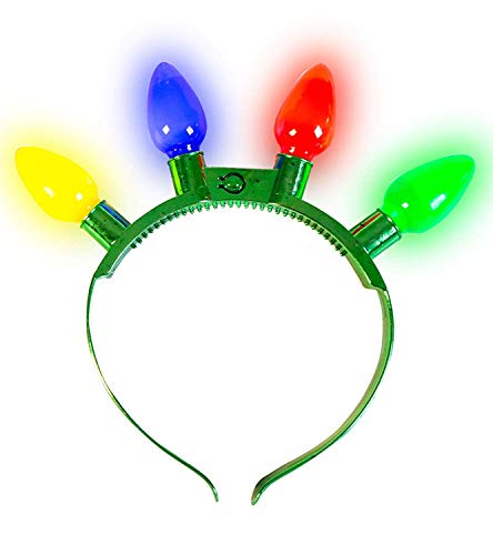 JOYIN 6 Pcs Diadema con Bombilla LED Luces de Navidad, Divertida y Festiva con 6 Modos de Intermitencia para Accesorios de Navidad, Regalo de Fiesta