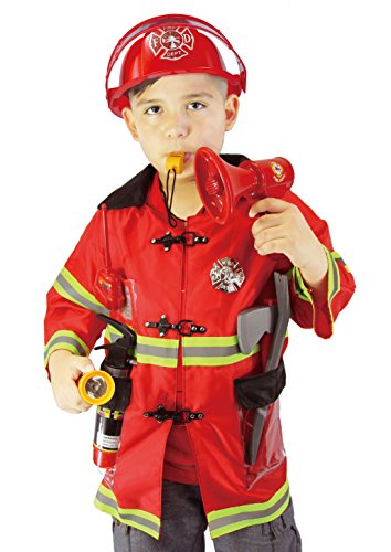 JOYIN Disfraz de Bombero para niños Conjunto de Jefe De Bomberos Juego Manguera para Niñas Regalo de cumpleaños 3-6 años