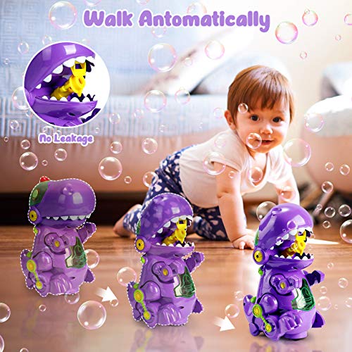 joylink Máquina de Burbujas, Maquina Pompas Jabon con Música y Luz, Automático Máquina Bubble para Niños, Bubble Maker de Dinosaurio Soplador de Pompas de Jabón para Baño Fiestas