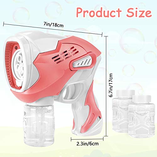 joylink Pistola de Burbujas para Niños, Máquina de Burbujas Automática Pistola de Burbujas con Música, Luz & Solución de Burbujas, Juguetes de Burbujas Soplador de Burbujas, Rosado