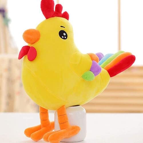 Jpenxv Teddy Toys Rellenar Muñecas, Animal Cojines para Pet Juguete Animales Artificiales, Juguetes De Peluche, Juguetes De Animales Artificiales Encantadores Rainbow Tail Tail Poking Pollo