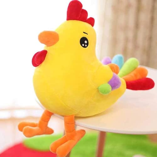 Jpenxv Teddy Toys Rellenar Muñecas, Animal Cojines para Pet Juguete Animales Artificiales, Juguetes De Peluche, Juguetes De Animales Artificiales Encantadores Rainbow Tail Tail Poking Pollo