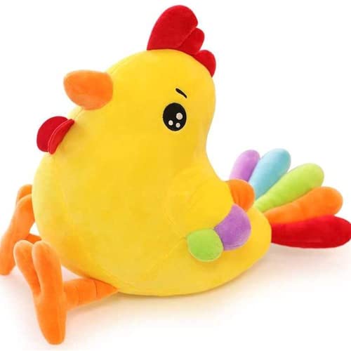 Jpenxv Teddy Toys Rellenar Muñecas, Animal Cojines para Pet Juguete Animales Artificiales, Juguetes De Peluche, Juguetes De Animales Artificiales Encantadores Rainbow Tail Tail Poking Pollo