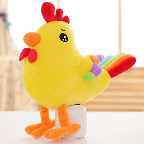 Jpenxv Teddy Toys Rellenar Muñecas, Animal Cojines para Pet Juguete Animales Artificiales, Juguetes De Peluche, Juguetes De Animales Artificiales Encantadores Rainbow Tail Tail Poking Pollo