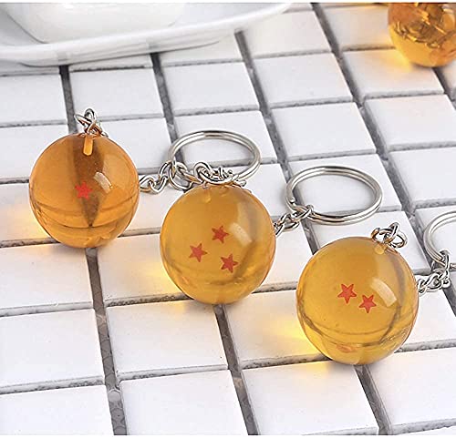 Juego de 7 llaveros de acrílico con bolas de estrella de 2,7 cm, bola de juego de 7 estrellas, llavero de anime, coleccionables, regalo para niños