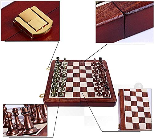 Juego de ajedrez Juego de Viaje para Adultos, niños, Tablero de ajedrez, Tablero de ajedrez Plegable de Madera, Altura de Rey, 67 mm, ajedrez, portátil, ajedrez Internacional, Rompecabezas Informal,