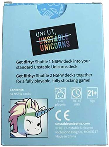 Juego de cartas de unicornios inestables, sin cortar, inestables, sin cortar, juego de expansión de unicornio, colección divertida, para niños y adultos