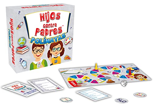 Juego de Mesa Educativo Juego de Cartas para Niños y Adultos Juego de Preguntas i Respuestas para Toda la Familia | Hijos contra Padres Polímatas | de 7 Años