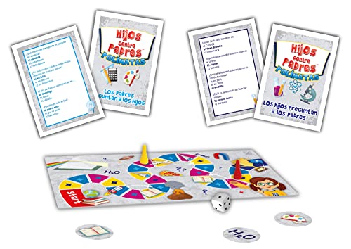 Juego de Mesa Educativo Juego de Cartas para Niños y Adultos Juego de Preguntas i Respuestas para Toda la Familia | Hijos contra Padres Polímatas | de 7 Años