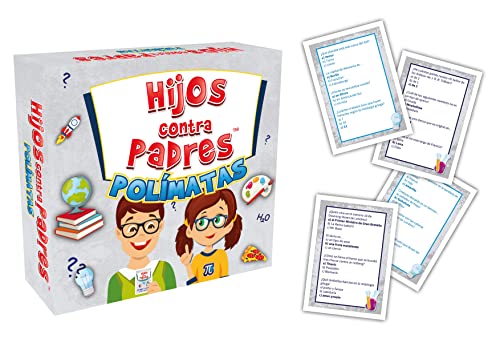 Juego de Mesa Educativo Juego de Cartas para Niños y Adultos Juego de Preguntas i Respuestas para Toda la Familia | Hijos contra Padres Polímatas | de 7 Años