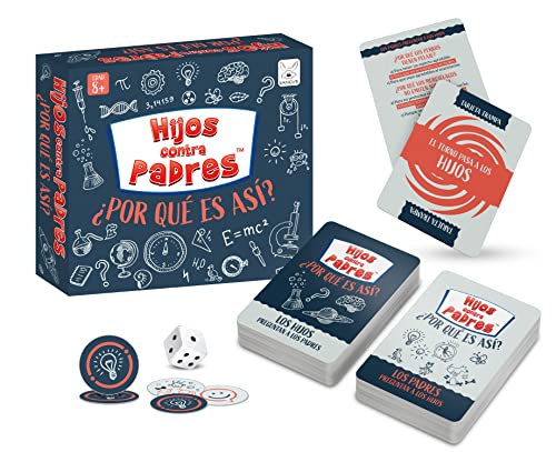 Juego de Mesa Educativo Juego de Cartas para Niños y Adultos Juego de Preguntas i Respuestas para Toda la Familia | Hijos contra Padres ¿por qué es así? | 54 Cartas | 156 Preguntas | de 8 Años