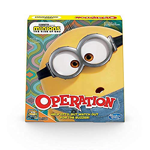 Juego de operación: Minions: The Rise of GRU Edition Juego de Mesa para niños a Partir de 6 años; Juego de operación clásica; para 1 o más Jugadores