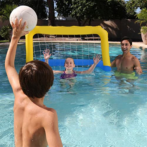 Juego de voleibol de fútbol inflable para piscina, juegos de agua de playa inflable, red de voleibol de piscina, aro de baloncesto flotante para piscina, aro de baloncesto de piscina flotante para niñ