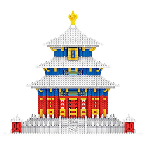 Juegos de construcción de Casas modulares, 2641 Piezas Templo del Cielo Arquitectura China Antigua Famosa Street View Bloque de construcción de micropartículas, no Compatible con Lego