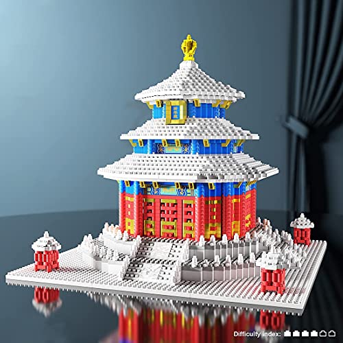 Juegos de construcción de Casas modulares, 2641 Piezas Templo del Cielo Arquitectura China Antigua Famosa Street View Bloque de construcción de micropartículas, no Compatible con Lego