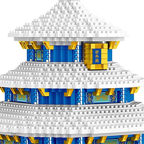 Juegos de construcción de Casas modulares, 2641 Piezas Templo del Cielo Arquitectura China Antigua Famosa Street View Bloque de construcción de micropartículas, no Compatible con Lego