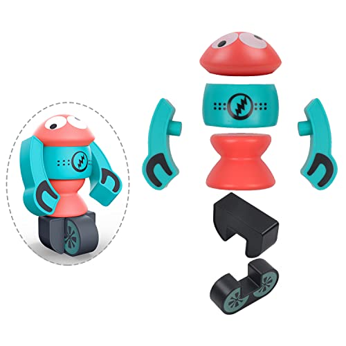 Juguete de Robots Magnéticos, Juego Educativo STEM de Juguete de Robots Apilables, Juego de Bloques de Construcción Magnéticos con Caja de Almacenamiento para Niños de 3 4 5 6 7 8 9