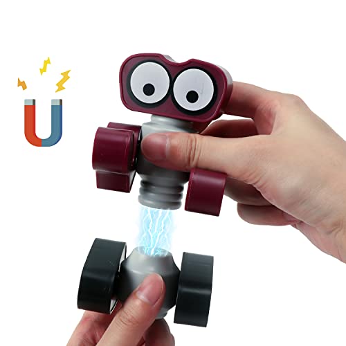 Juguete de Robots Magnéticos, Juego Educativo STEM de Juguete de Robots Apilables, Juego de Bloques de Construcción Magnéticos con Caja de Almacenamiento para Niños de 3 4 5 6 7 8 9