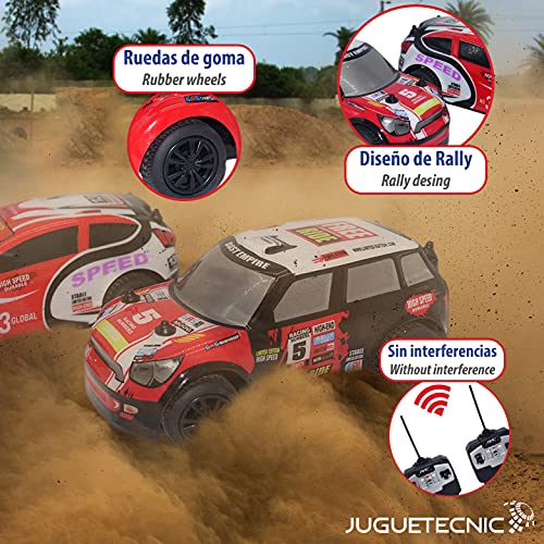 JUGUETECNIC │ Pack de 2 Mini Coches teledirigidos Rally Extreme │ Pequeños, rápidos y ágiles | Coches Control Remoto Regalo Juguetes │ Escala 1:28