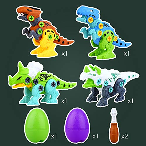 Juguetes Dinosaurios para Niños Juego Dinosaurio Montable Construcción con Huevos de Dinos y Destornilladores Stem Ingeniería DIY Set Juguetes Educativos Regalos