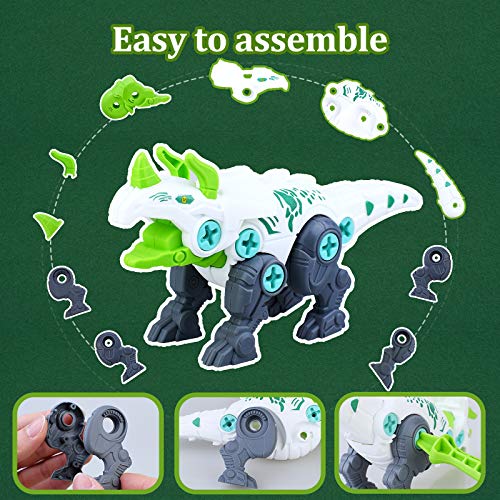 Juguetes Dinosaurios para Niños Juego Dinosaurio Montable Construcción con Huevos de Dinos y Destornilladores Stem Ingeniería DIY Set Juguetes Educativos Regalos