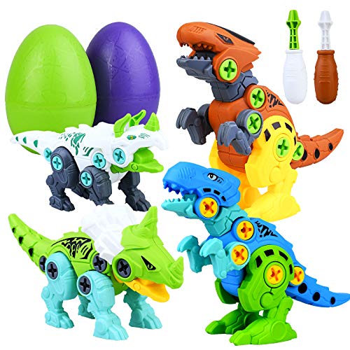 Juguetes Dinosaurios para Niños Juego Dinosaurio Montable Construcción con Huevos de Dinos y Destornilladores Stem Ingeniería DIY Set Juguetes Educativos Regalos