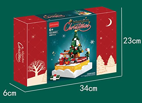 Juguetes Educativos Ensamblados,Mini Kits de Bloques Construcción Árbol Navidad, Caja de Música Árbol Navidad para Niños y Adultos Compatible con Lego (408 Piezas) A,One Size