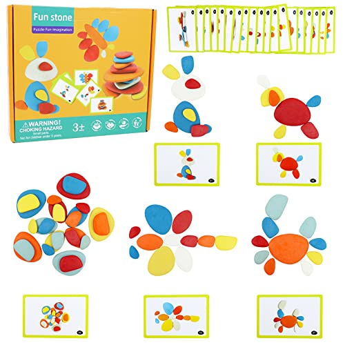 Juguetes Niños Montessori Piedras de Equilibrio de Apilamiento 36pcs Bloques Construcción Bebé Puzzle Juguetes Juegos Educativos de Mesa Regalos para Niños Niña 3 4 5 Años