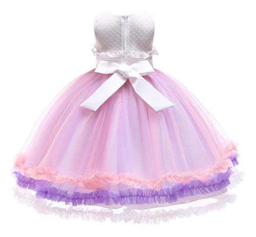 Jurebecia Disfraz Unicornio Niña Rainbow Unicornio Tutu Vestido Niña Princess Disfraces de Halloween Trajes con Diadema Tutus para Niñas