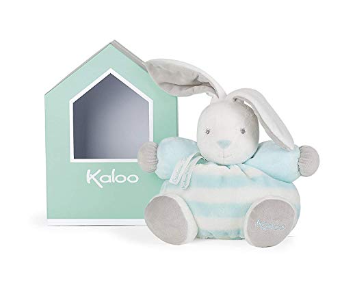 Kaloo - Colección Bebé Pastel, Conejito blando gordinflón de peluche, 25 cm, color aqua y crema (Juratoys K960082)